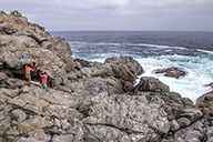 Bouldern am Playa Ancha, Valparaíso, Chile